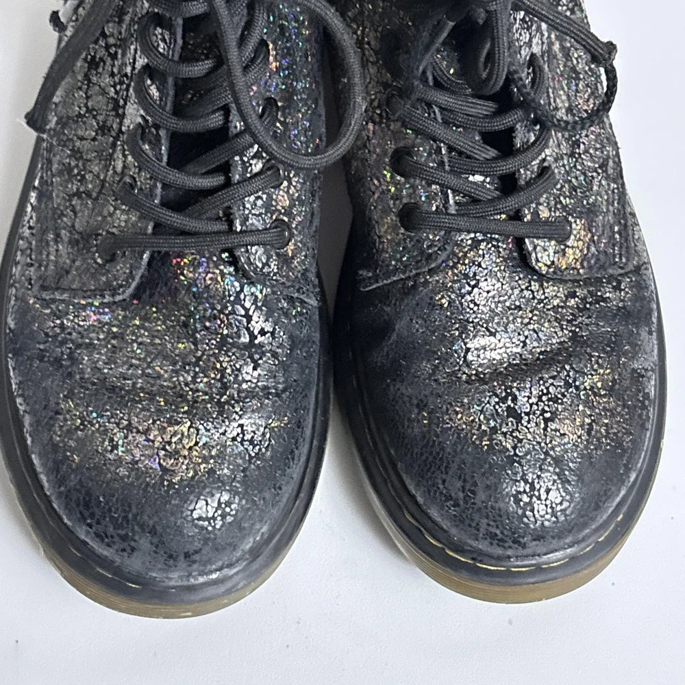 Dr Martens Boots‎ Youth USM 4 Crinkle Metallic 1460 J Glitter Combat Zip Ankle